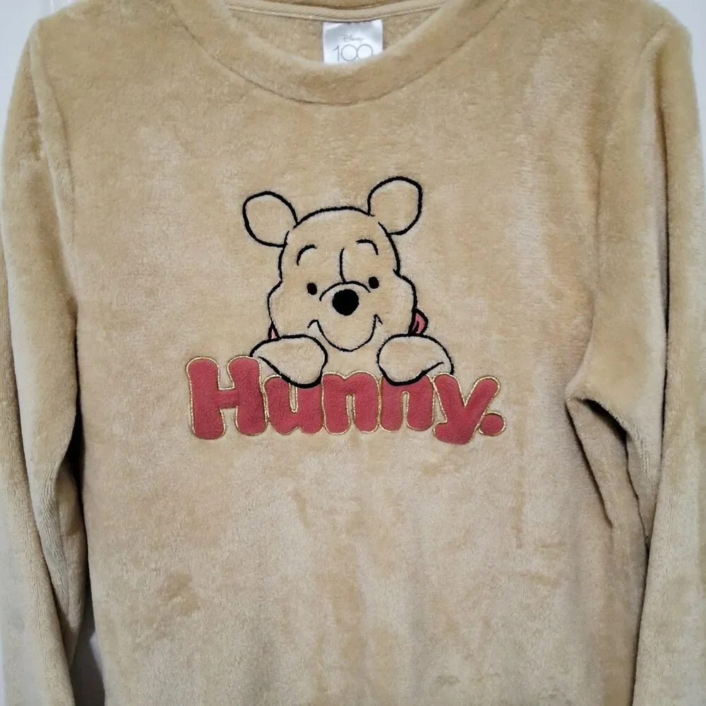 Disney Winnie the Pooh Women's Fleece Soft Pajama Top Size Small - Picture 3 of 16